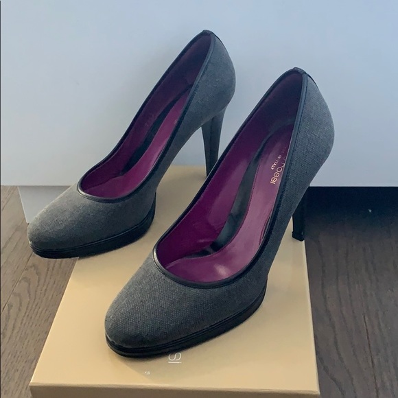 Sergio Rossi - Black Platform Pump w/ Grey Canvas - Picture 4 of 8
